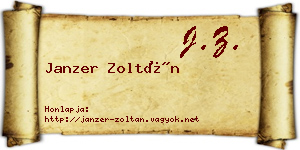 Janzer Zoltán névjegykártya