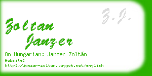 zoltan janzer business card