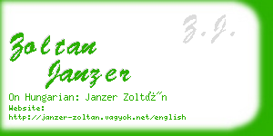zoltan janzer business card